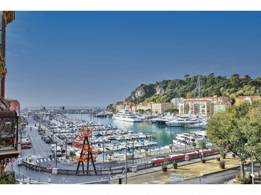 View over the yachts of the Port of Nice towards Mont Boron, 2-bedroom apartment in the Port, Nice