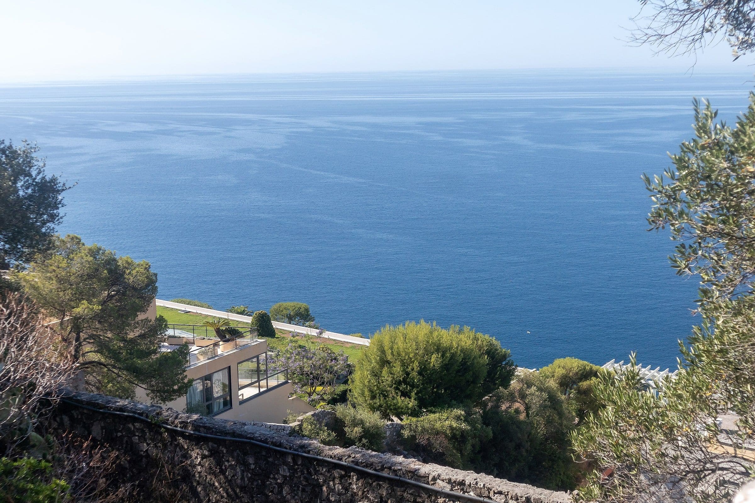 The Mediterranean seen from the wooded slopes of Mont Boron