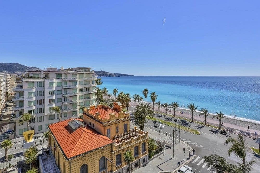Panoramic view over the Promenade des Anglais and the Baie des Anges, 2-bedroom apartment in the Promenade des Anglais, Nice