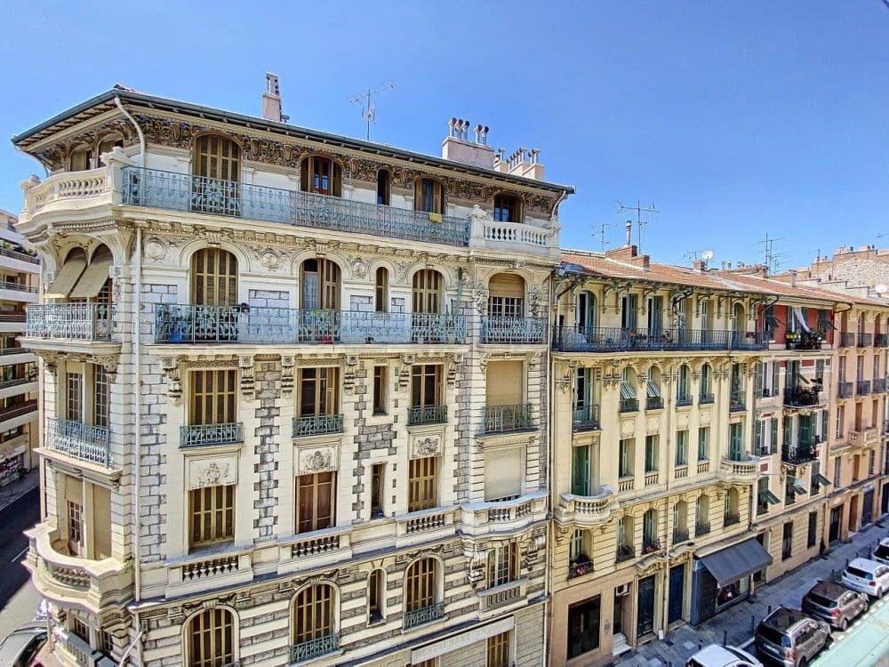 Ornate Belle Époque buildings on the street, 2-bedroom apartment in the Port, Nice
