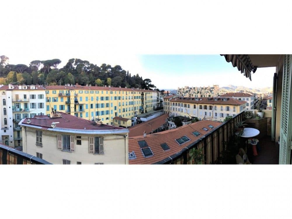 Panoramic view over the rooftops towards Castle Hill, 2-bedroom apartment in the Port, Nice